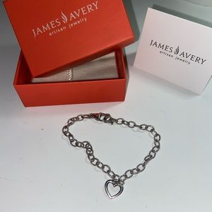 James Avery silver charm bracelet with heart charm